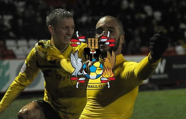 Coventry City: McGoldrick and Baker Celebrate Goal in Npower League One Match vs Stevenage (December 2012)