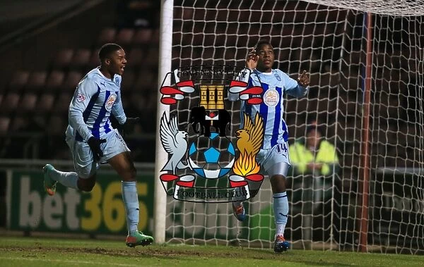 Coventry City: Moussa and Akpom Celebrate Opening Goal in Sky Bet League One Match Against Carlisle United