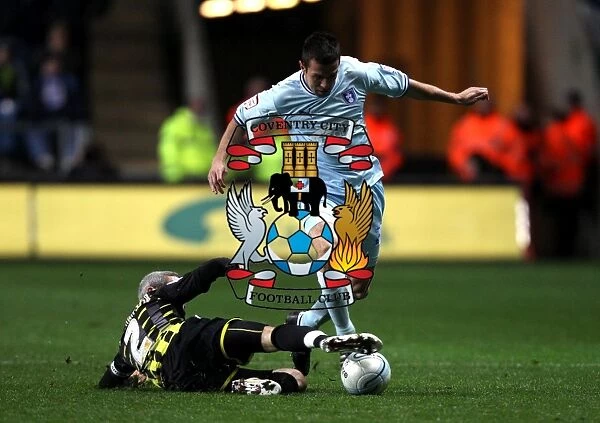 Coventry City vs. Cardiff City: Wood vs. McNaughton - Intense Tackle in Npower Championship Clash (22-11-2011)
