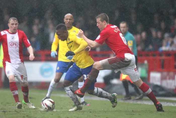 Framed Print : Coventry City vs Crawley Town: A Football League One Showdown - The Intense Rivalry Between Franck Moussa and Connor Essam