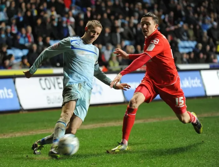 Framed Print : Coventry City vs Crewe Alexandria: Johnstones Paint Trophy Northern Final Showdown - A Battle Between Carl Baker and Gregor Robertson Framed Print : Coventry City vs Crewe Alexandria: Johnstones Paint Trophy Northern Final Showdown - A Battle Between Carl Baker and Gregor Robertson