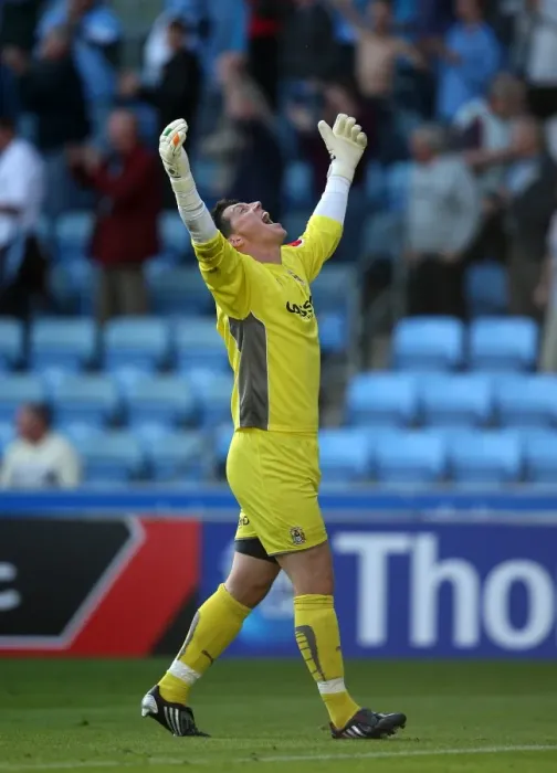 Framed Print : Coventry City vs Middlesbrough: Keiren Westwood and Leon Best Celebrate Equalizing Goal in Championship Match (26-09-2009) Framed Print : Coventry City vs Middlesbrough: Keiren Westwood and Leon Best Celebrate Equalizing Goal in Championship Match (26-09-2009)
