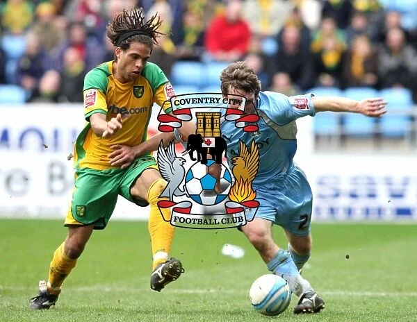 Coventry City vs. Norwich City: Championship Clash at Ricoh Arena - Tabb vs. Russell Battle for Ball
