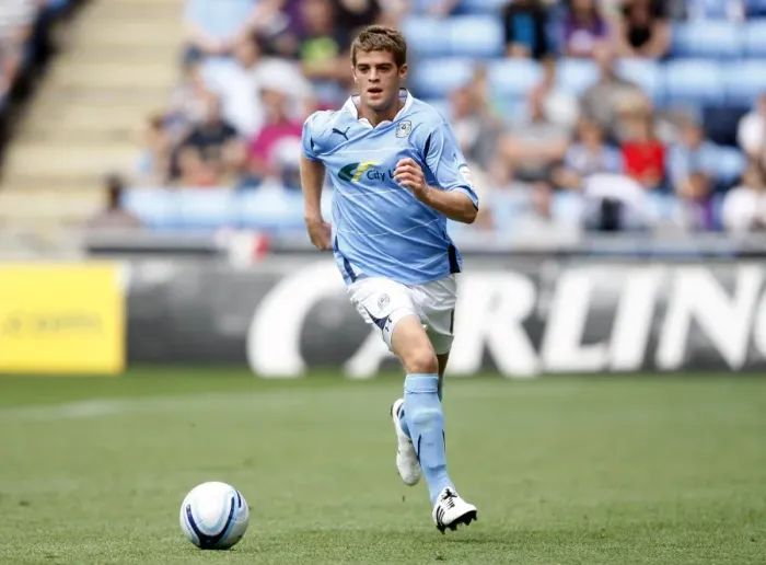 Framed Print : Coventry City vs Portsmouth: Martin Cranie at Ricoh Arena (Championship, 07-08-2010)