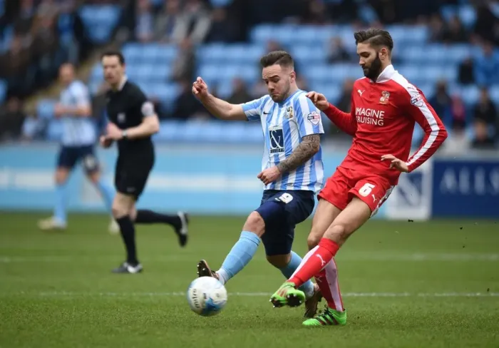 Framed Print : Coventry City vs Swindon Town: Intense Battle in Sky Bet League One (2015-16)