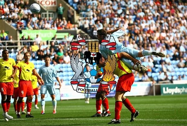 Coventry City vs Watford: Lukas Jutkiewicz's Determined Header at Ricoh Arena (Npower Football League Championship, 20-08-2011)