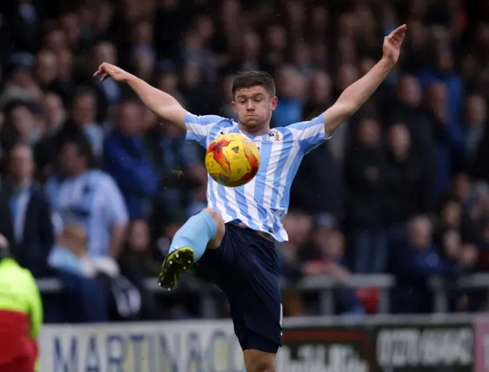 Framed Print : Coventry Citys Aaron Phillips in action Framed Print : Coventry Citys Aaron Phillips in action