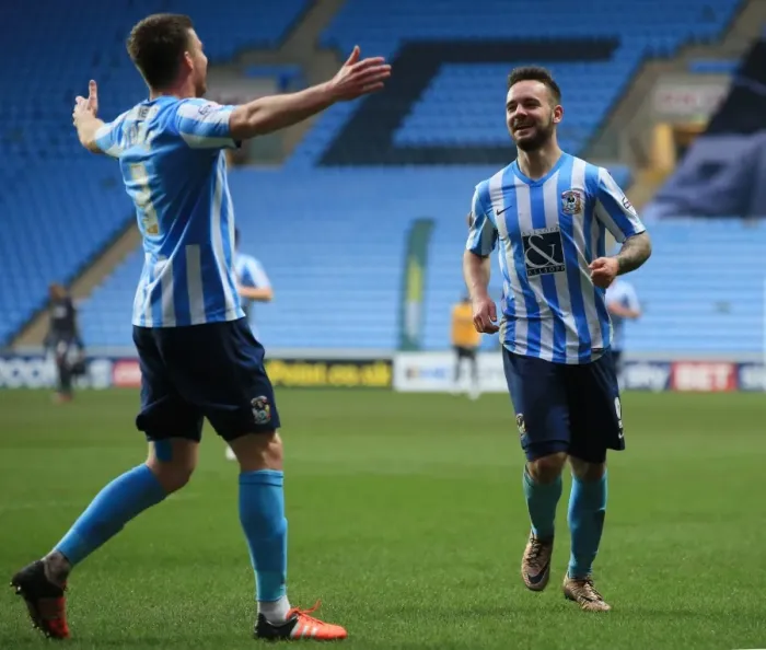 Framed Print : Coventry City's Adam Armstrong Scores Brace: Thrilling Sky Bet League One Match at Ricoh Arena Framed Print : Coventry City's Adam Armstrong Scores Brace: Thrilling Sky Bet League One Match at Ricoh Arena