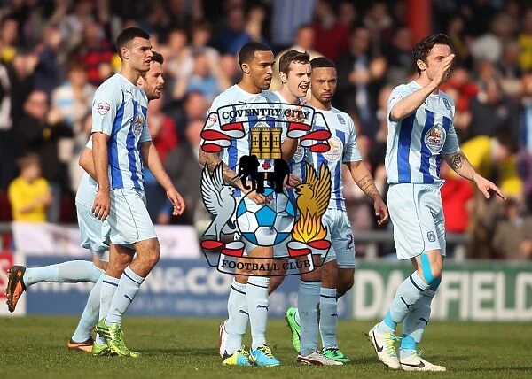 Coventry City's Callum Wilson: Celebrating Glory with Team Mates After Scoring Against Crewe Alexandra in Sky Bet League One