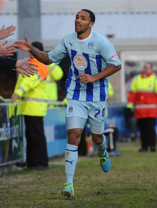 Framed Print : Coventry City's Callum Wilson: Hat-Trick Hero in Sky Bet League One Victory over Notts County (November 2, 2013) Framed Print : Coventry City's Callum Wilson: Hat-Trick Hero in Sky Bet League One Victory over Notts County (November 2, 2013)