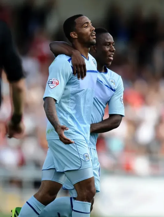 Framed Print : Coventry City's Callum Wilson Scores His Second Goal Against Bristol City in Sky Bet League One (August 11, 2013) Framed Print : Coventry City's Callum Wilson Scores His Second Goal Against Bristol City in Sky Bet League One (August 11, 2013)