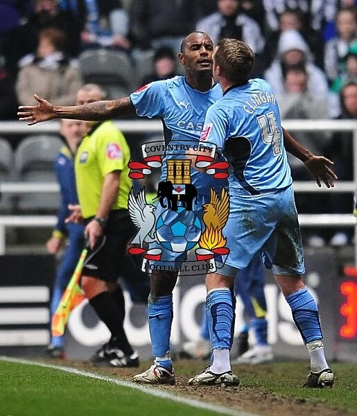 Coventry City's Clinton Morrison Celebrates Opening Goal vs. Newcastle United in Championship (17-02-2010)