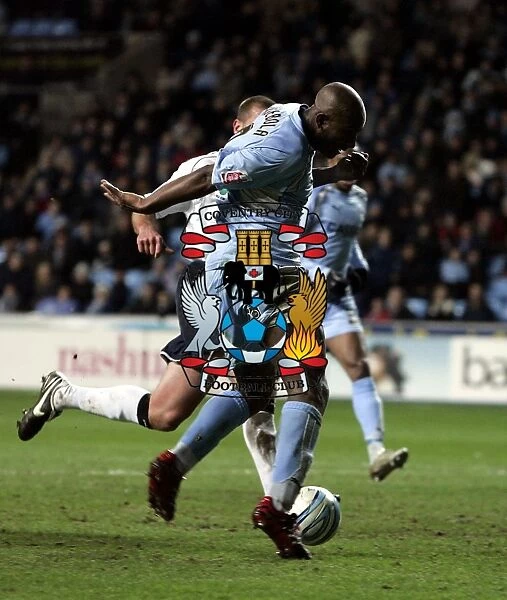 Coventry City's Dele Adebola Scores in Championship Clash Against Ipswich Town at The Ricoh Arena (29-12-2007)
