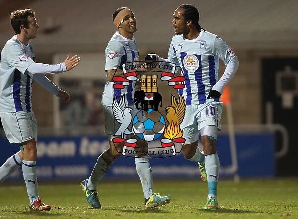 Coventry City's Delfouneso and Wilson: Celebrating Winning Goals Against Walsall in Sky Bet League One