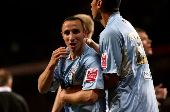 Framed Print : Coventry City's Double Delight: Michael Mifsud Scores Brace Against Manchester United at Old Trafford (September 26, 2007) Framed Print : Coventry City's Double Delight: Michael Mifsud Scores Brace Against Manchester United at Old Trafford (September 26, 2007)