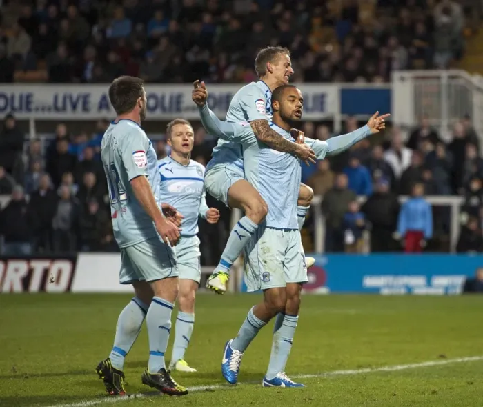 Framed Print : Coventry City's Euphoric Double Victory: David McGoldrick's Brace in Football League One vs Hartlepool United (2012) Framed Print : Coventry City's Euphoric Double Victory: David McGoldrick's Brace in Football League One vs Hartlepool United (2012)