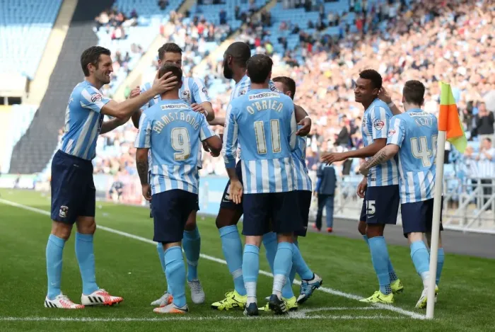 Framed Print : Coventry City's Euphoric Moment: Adam Armstrong's Game-Winning Goal in Sky Bet League One Against Chesterfield (Ricoh Arena) Framed Print : Coventry City's Euphoric Moment: Adam Armstrong's Game-Winning Goal in Sky Bet League One Against Chesterfield (Ricoh Arena)