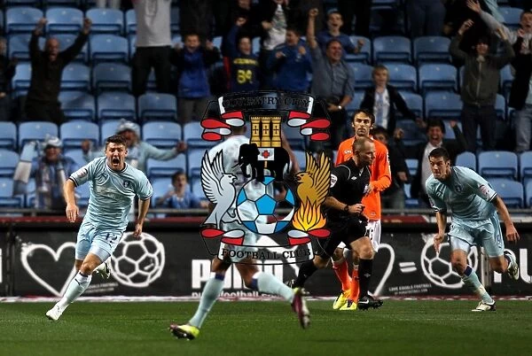 Coventry City's Gary Deegan Celebrates Opening Goal Against Blackpool in Npower Championship (September 27, 2011, Ricoh Arena)