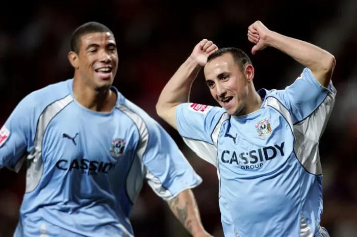Framed Print : Coventry City's Historic Double Strike: Michael Mifsud's Brace Against Manchester United in the Carling Cup (September 2007) Framed Print : Coventry City's Historic Double Strike: Michael Mifsud's Brace Against Manchester United in the Carling Cup (September 2007)