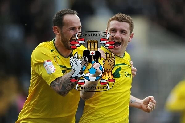 Coventry City's John Fleck and David Bell: Celebrating a Goal in Npower League One Match Against Notts County at Meadow Lane