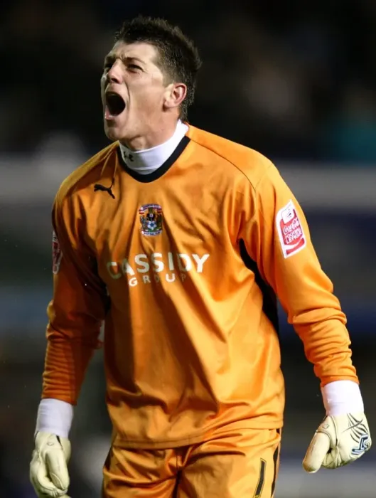 Framed Print : Coventry City's Keiren Westwood: Champion Goalkeeper - Celebrating Victory over Birmingham City (03-11-2008) Framed Print : Coventry City's Keiren Westwood: Champion Goalkeeper - Celebrating Victory over Birmingham City (03-11-2008)