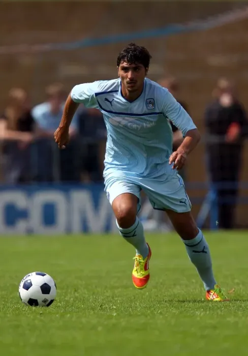 Framed Print : Coventry City's Kevin Malaga in Action during Pre-Season Friendly against Hinckley United at De Montfort Park
