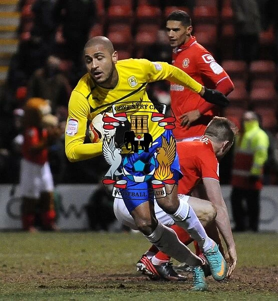 Coventry Citys Leon Clarke runs back for the restart after scoring his sides second goal of the game