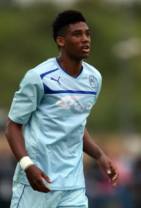 Framed Print : Coventry City's Shaun Jeffers in Action during Pre-Season Friendly against Hinckley United at De Montfort Park