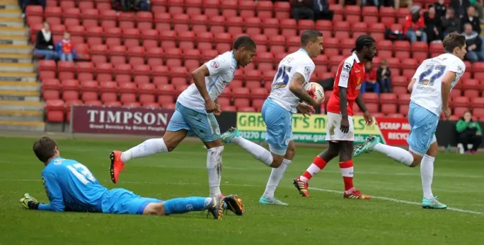 Framed Print : Coventry City's Unlikely Victory: Simeon Jackson, Sebastian Hines, and Jack Finch Celebrate Own Goal by Crewe's Anthony Grant (Sky Bet League One) Framed Print : Coventry City's Unlikely Victory: Simeon Jackson, Sebastian Hines, and Jack Finch Celebrate Own Goal by Crewe's Anthony Grant (Sky Bet League One)