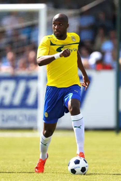 Framed Print : Coventry City's William Edjenguele in Action during Pre-Season Friendly against Nuneaton Town at Liberty Way Stadium Framed Print : Coventry City's William Edjenguele in Action during Pre-Season Friendly against Nuneaton Town at Liberty Way Stadium