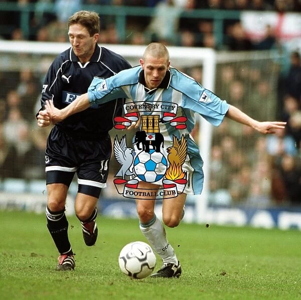 Craig Bellamy Evades Thordur Gudjonsson: Coventry City vs. Derby County (31-03-2001)