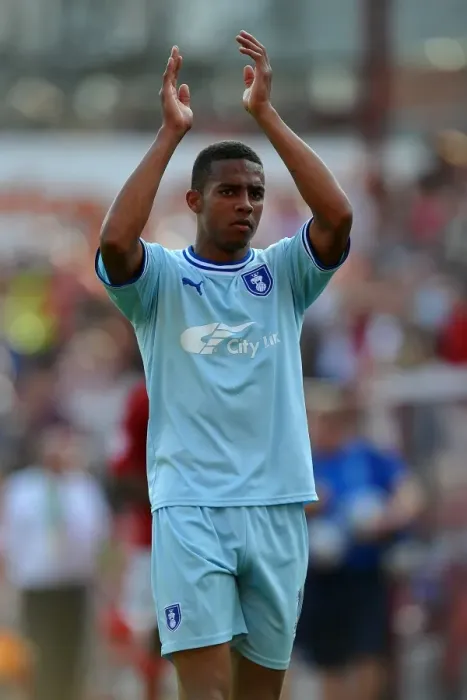 Framed Print : Cyrus Christie's Heartfelt Applause: Coventry City's Victory at Barnsley's Oakwell Stadium (Npower Football League Championship, 01-10-2011) Framed Print : Cyrus Christie's Heartfelt Applause: Coventry City's Victory at Barnsley's Oakwell Stadium (Npower Football League Championship, 01-10-2011)