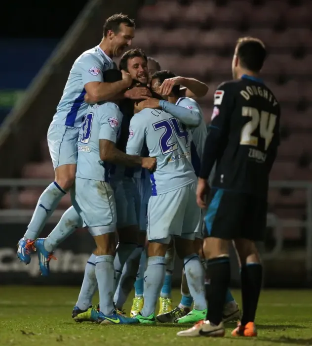 Framed Print : Dan Seaborne's Solo Goal: Coventry City's Thrilling Win Against Stevenage (Sky Bet League One, 2014) Framed Print : Dan Seaborne's Solo Goal: Coventry City's Thrilling Win Against Stevenage (Sky Bet League One, 2014)