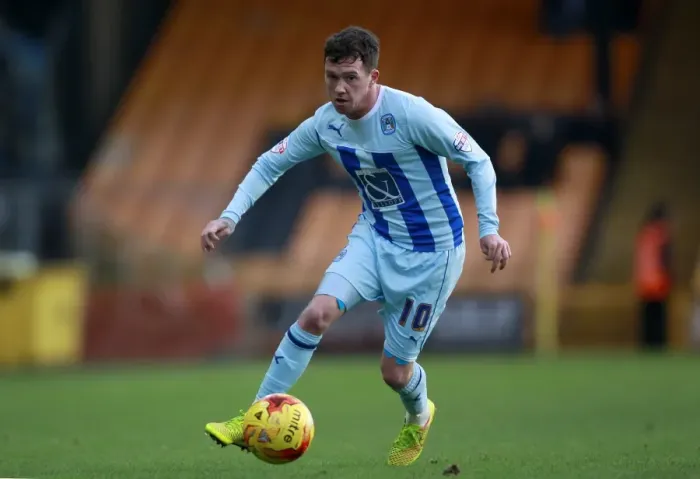 Framed Print : Danny Swanson in Action: Coventry City vs Port Vale, Sky Bet League One - Intense Moment at Vale Park Framed Print : Danny Swanson in Action: Coventry City vs Port Vale, Sky Bet League One - Intense Moment at Vale Park