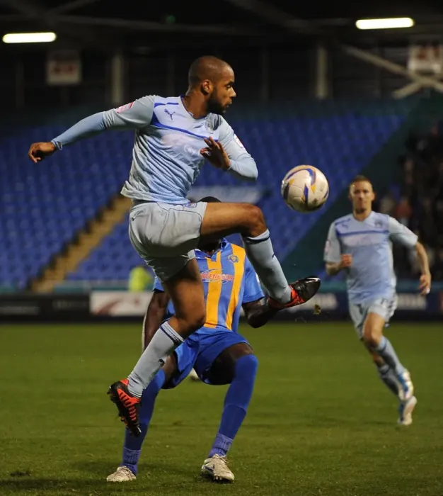 Framed Print : David McGoldrick in Action: Coventry City vs. Shrewsbury Town (Npower League One, 18-09-2012) Framed Print : David McGoldrick in Action: Coventry City vs. Shrewsbury Town (Npower League One, 18-09-2012)