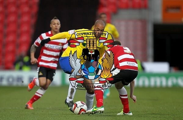 David McGoldrick Charges Past James Husband: Coventry City vs Doncaster Rovers in Npower League One