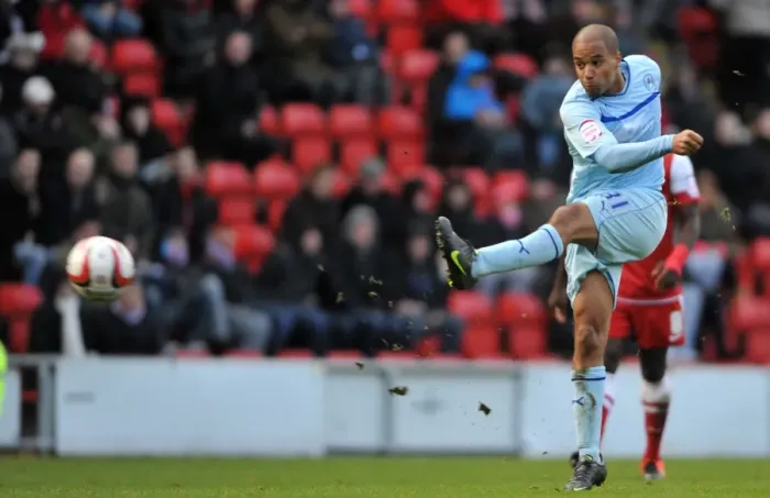 Framed Print : David McGoldrick's Game-Winning Shot for Coventry City at Brisbane Road Framed Print : David McGoldrick's Game-Winning Shot for Coventry City at Brisbane Road