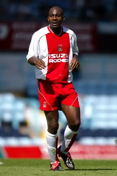 Framed Print : Dele Adebola in Action: Coventry City vs. Wolverhampton (02-08-2003) Framed Print : Dele Adebola in Action: Coventry City vs. Wolverhampton (02-08-2003)