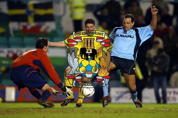 Determined Dean Holdsworth: Coventry City vs. Cardiff City FA Cup Third Round Replay (January 15, 2003) - Holdsworth Outmuscles Young and Alexander