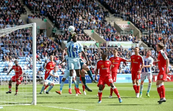 Framed Print : Determined Frank Nouble: Coventry City's Unforgettable Performance Against Crewe Alexandra in Sky Bet League One at Ricoh Arena Framed Print : Determined Frank Nouble: Coventry City's Unforgettable Performance Against Crewe Alexandra in Sky Bet League One at Ricoh Arena