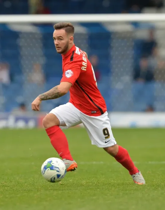 Framed Print : Determined Strike: Adam Armstrong at Gigg Lane - Coventry City's Victory in Sky Bet League One Against Bury Framed Print : Determined Strike: Adam Armstrong at Gigg Lane - Coventry City's Victory in Sky Bet League One Against Bury