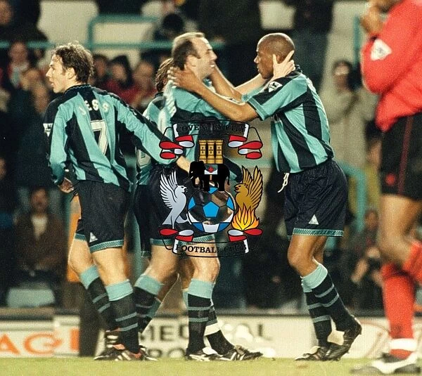Dion Dublin's Euphoric Goal Celebration with Gary McAllister: Coventry City's Unforgettable Moment against Wimbledon (1990s)
