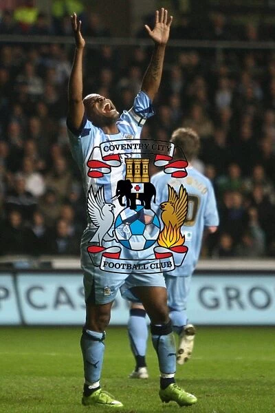 Disappointment on Faces: Coventry City's Clinton Morrison Reacts to Missed FA Cup Chance vs. Blackburn Rovers (February 24, 2009)