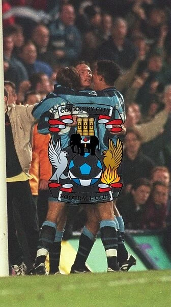 Euphoria on the Pitch: A 90s Football Celebration - Coventry City Scores Against Tottenham Hotspur