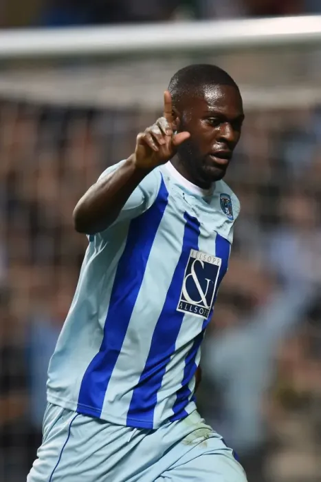 Framed Print : Frank Nouble's Opener: Coventry City's Victory over Gillingham in Sky Bet League One Framed Print : Frank Nouble's Opener: Coventry City's Victory over Gillingham in Sky Bet League One