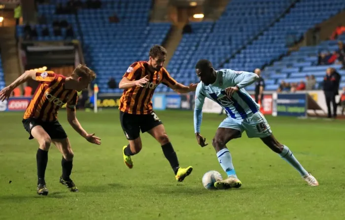 Framed Print : Frank Nouble's Thrilling Performance: Coventry City vs Bradford City, Sky Bet League One Framed Print : Frank Nouble's Thrilling Performance: Coventry City vs Bradford City, Sky Bet League One