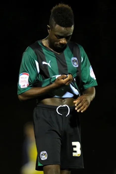 Framed Print : Gael Bigirimana in Action: Coventry City's Carling Cup Victory at Bury's Gigg Lane (August 9, 2011) Framed Print : Gael Bigirimana in Action: Coventry City's Carling Cup Victory at Bury's Gigg Lane (August 9, 2011)
