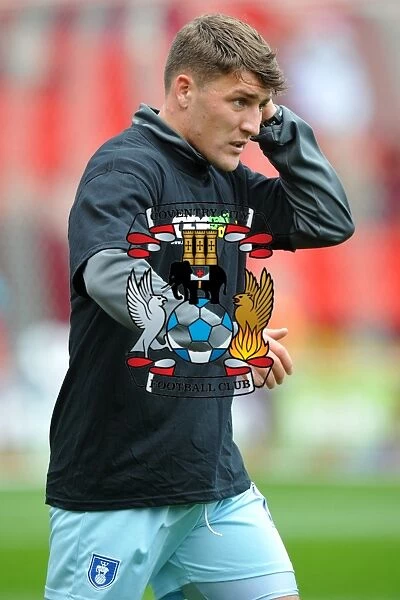 Gary Deegan of Coventry City in Community Shirt for One-Game Stint vs Doncaster Rovers (Npower Championship, 29-10-2011)