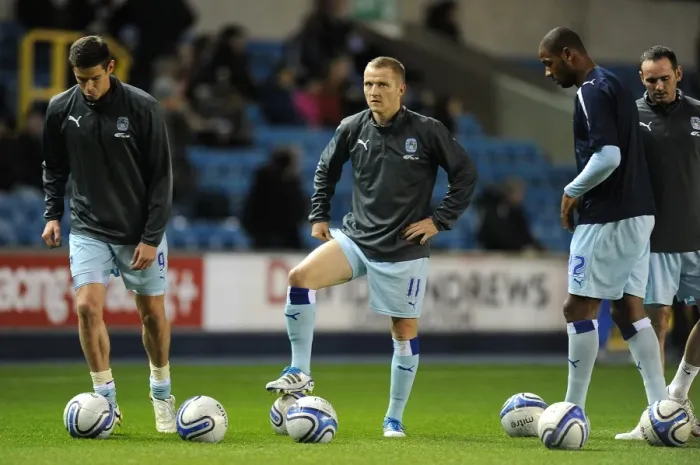 Framed Print : Gary McSheffrey of Coventry City Gears Up for Npower Championship Battle against Millwall at The Den Framed Print : Gary McSheffrey of Coventry City Gears Up for Npower Championship Battle against Millwall at The Den