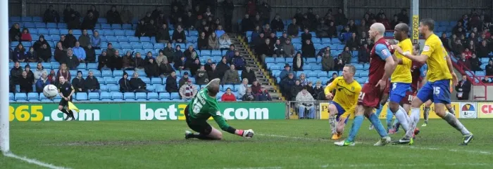 Framed Print : Gary McSheffrey Scores Opening Goal for Coventry City at Scunthorpe United's Glanford Park (Npower Football League One, 2013) Framed Print : Gary McSheffrey Scores Opening Goal for Coventry City at Scunthorpe United's Glanford Park (Npower Football League One, 2013)